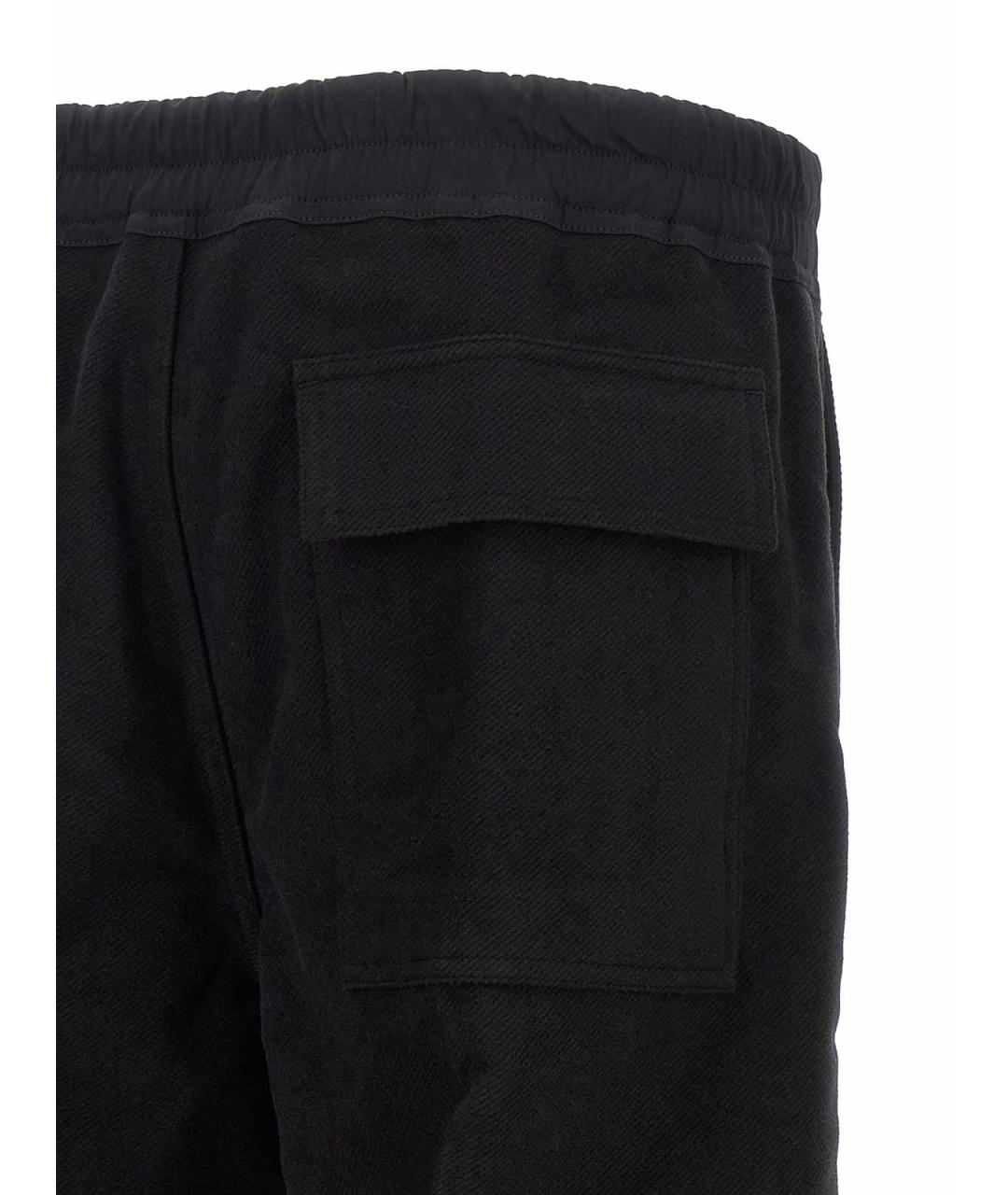 RICK OWENS Черные хлопковые повседневные брюки, фото 4