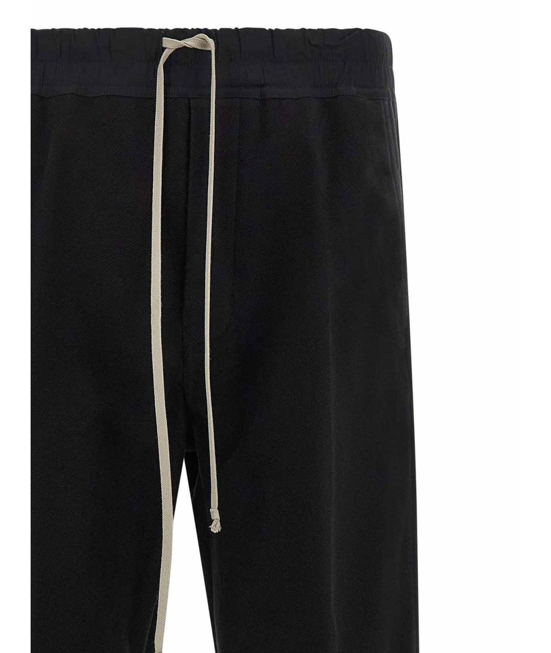 RICK OWENS Черные хлопковые повседневные брюки, фото 3
