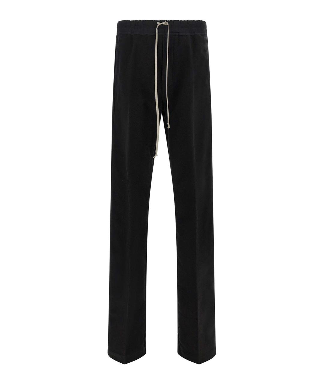 RICK OWENS Черные хлопковые повседневные брюки, фото 1
