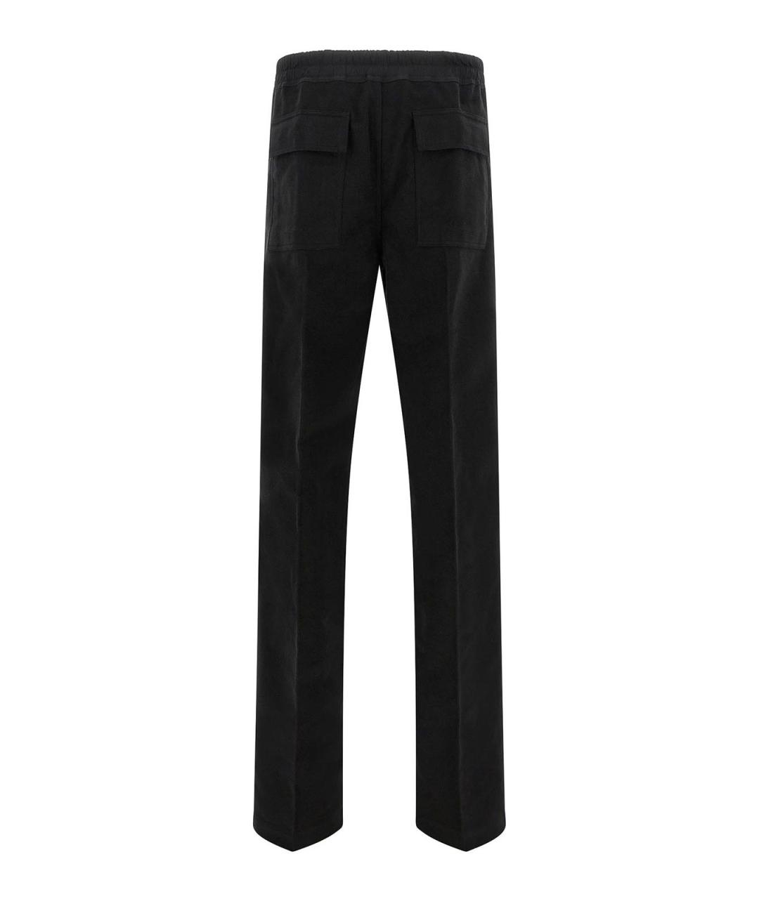 RICK OWENS Черные хлопковые повседневные брюки, фото 2