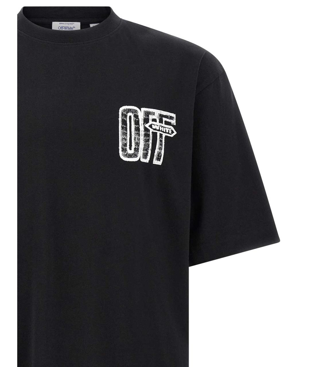 OFF-WHITE Черная хлопковая футболка, фото 3