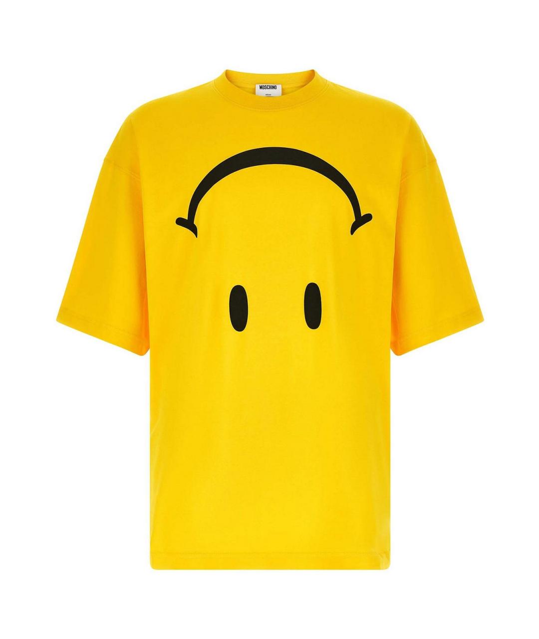 MOSCHINO Желтая хлопковая футболка, фото 1