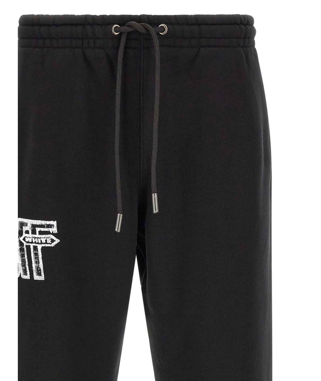 OFF-WHITE Черные хлопковые повседневные брюки, фото 3