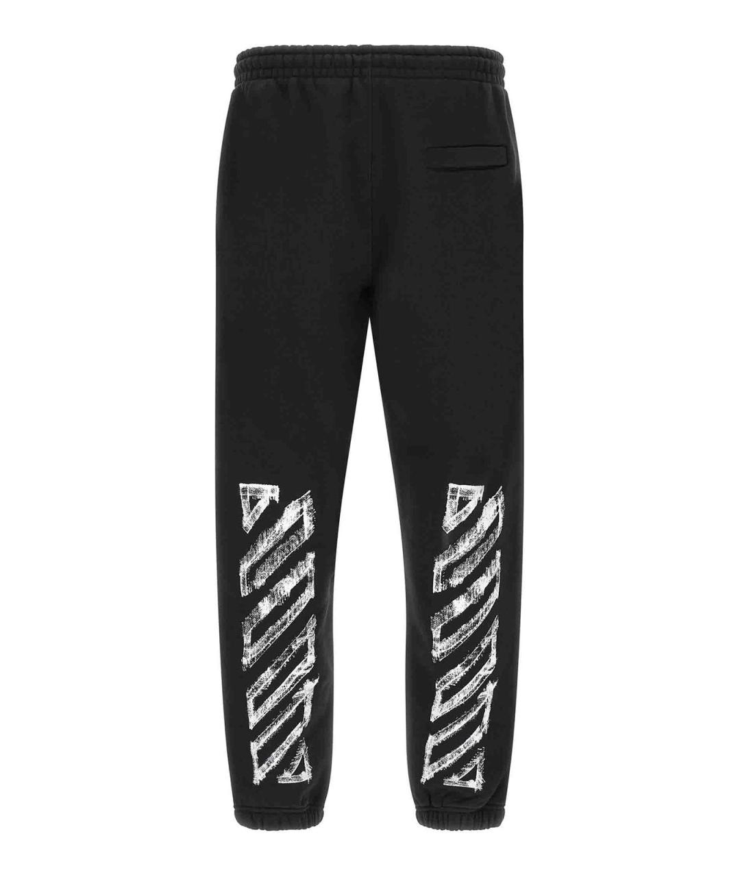 OFF-WHITE Черные хлопковые повседневные брюки, фото 2