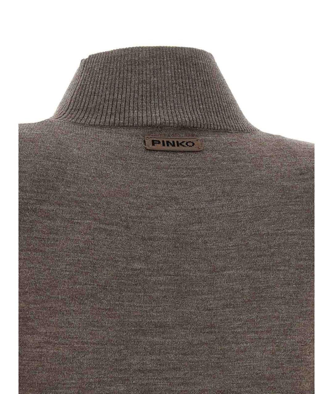 PINKO Бежевое шерстяное повседневное платье, фото 4