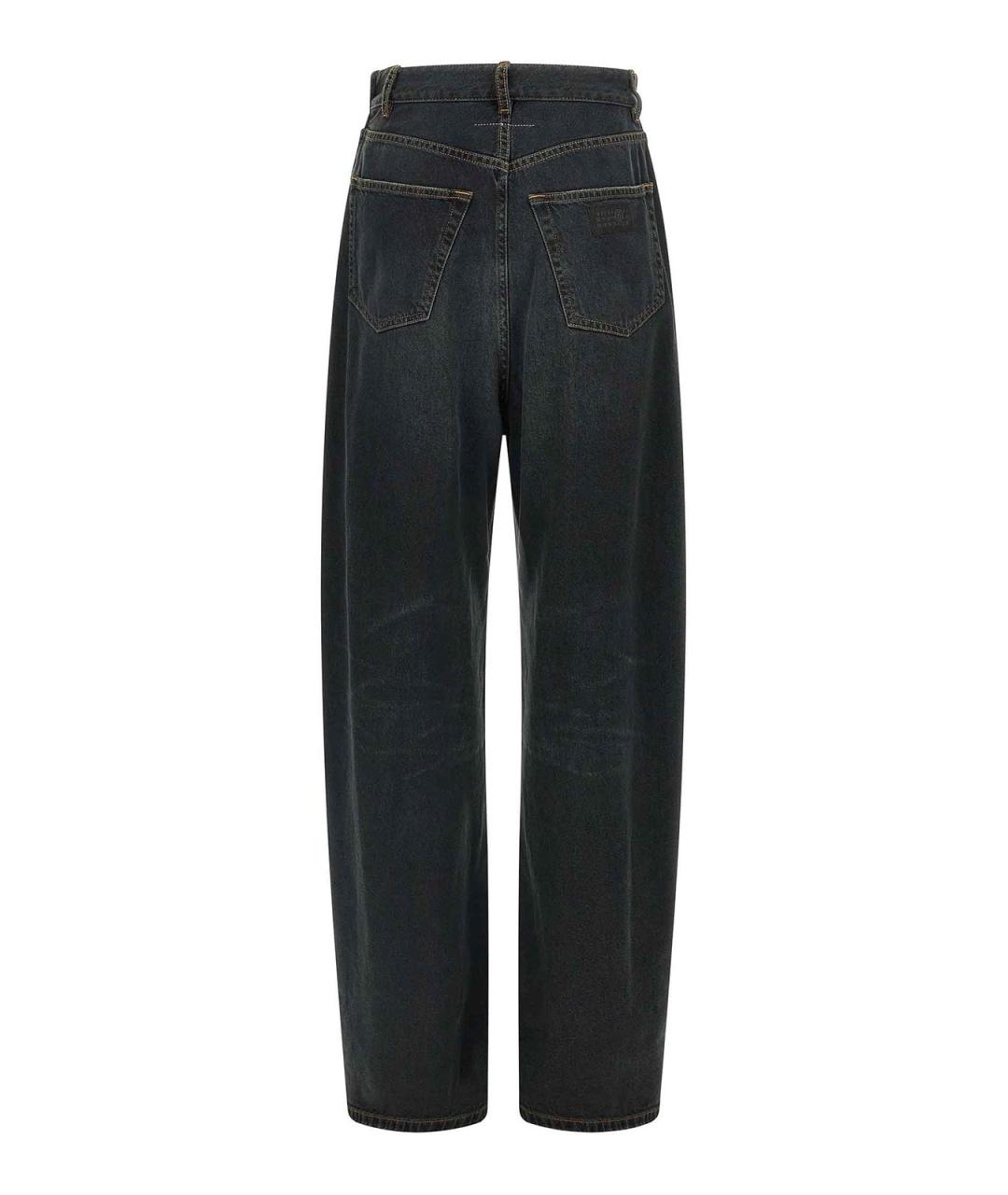 MM6 MAISON MARGIELA Синие хлопковые прямые джинсы, фото 2