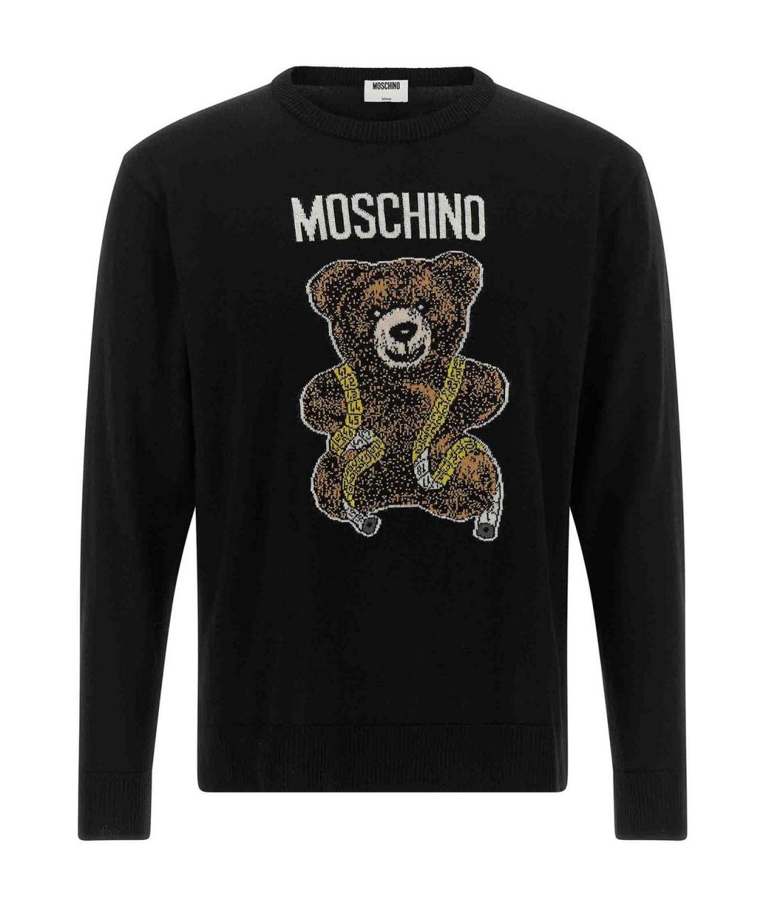 MOSCHINO Черный шерстяной джемпер / свитер, фото 1