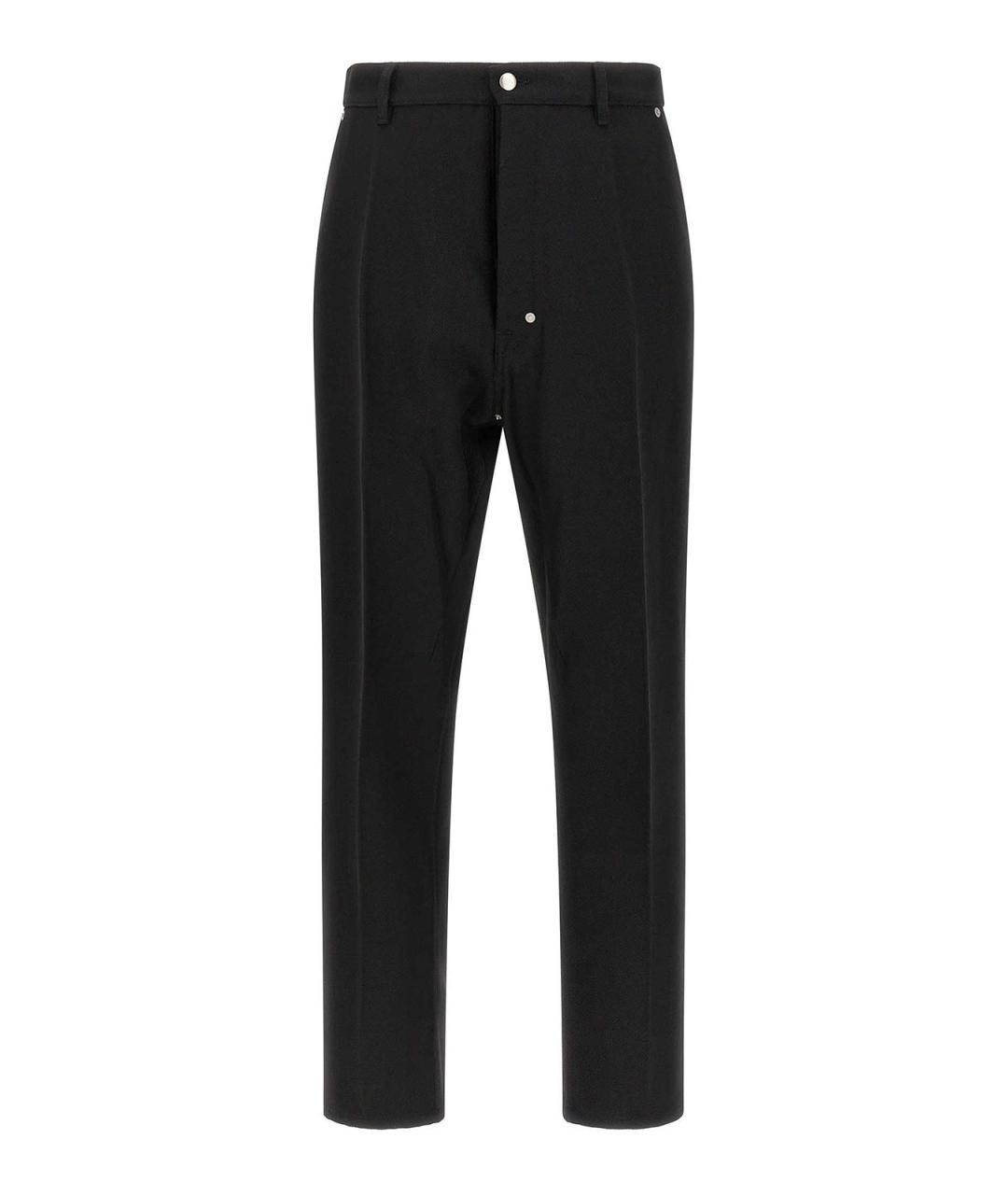 RICK OWENS Черные хлопковые классические брюки, фото 1
