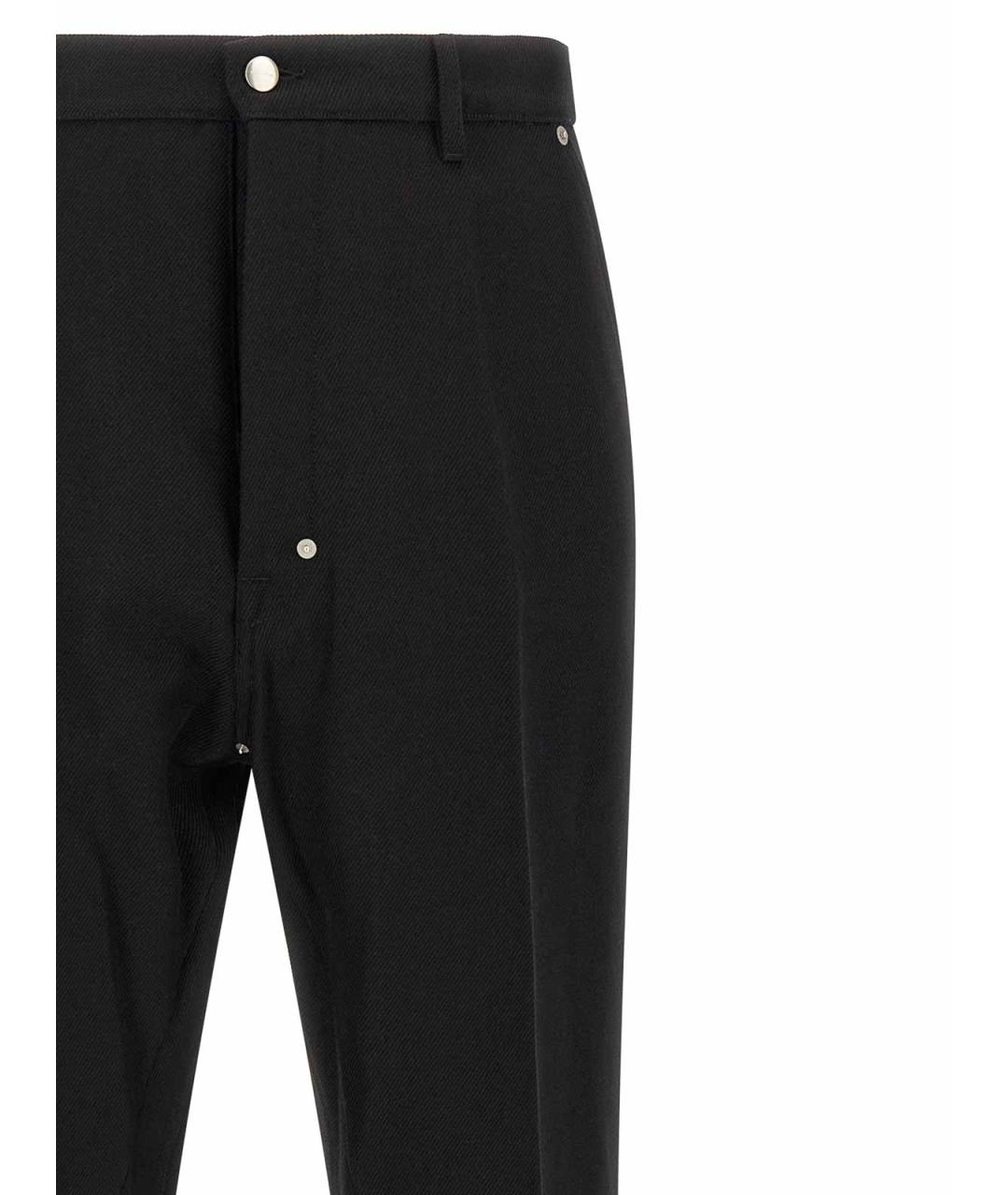 RICK OWENS Черные хлопковые классические брюки, фото 3