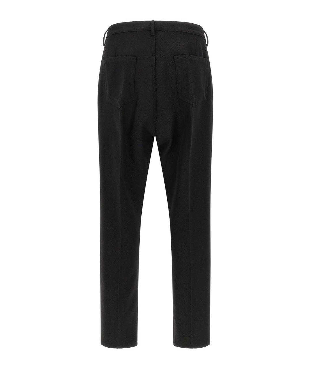 RICK OWENS Черные хлопковые классические брюки, фото 2