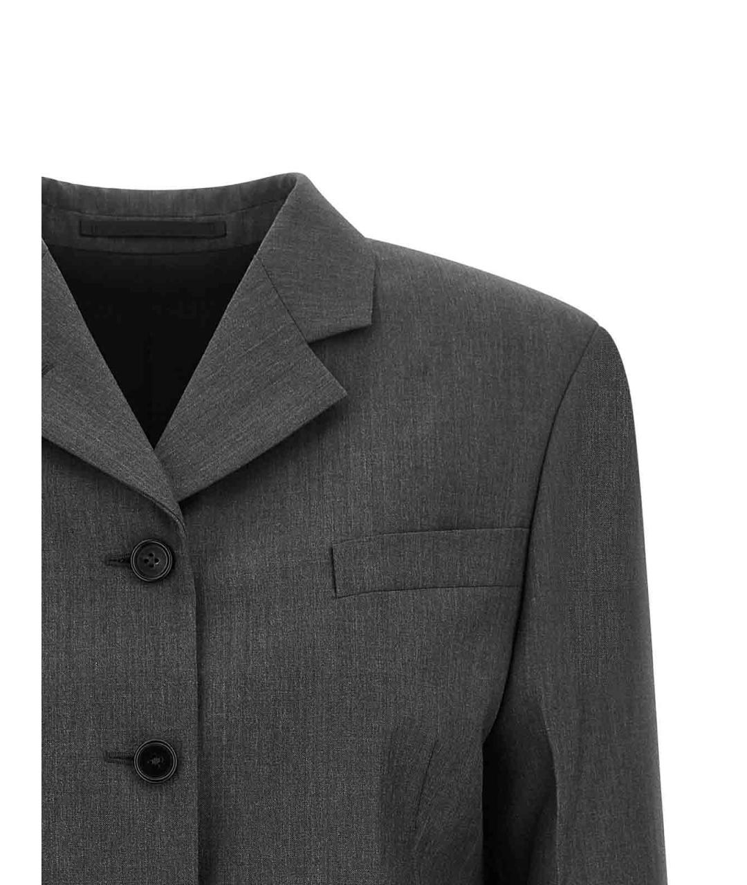 JIL SANDER Серый шерстяной жакет/пиджак, фото 3