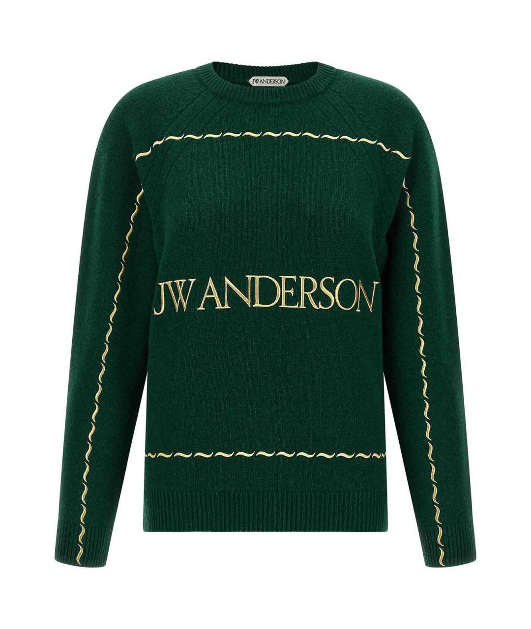 J.W.ANDERSON Зеленый шерстяной джемпер / свитер, фото 1