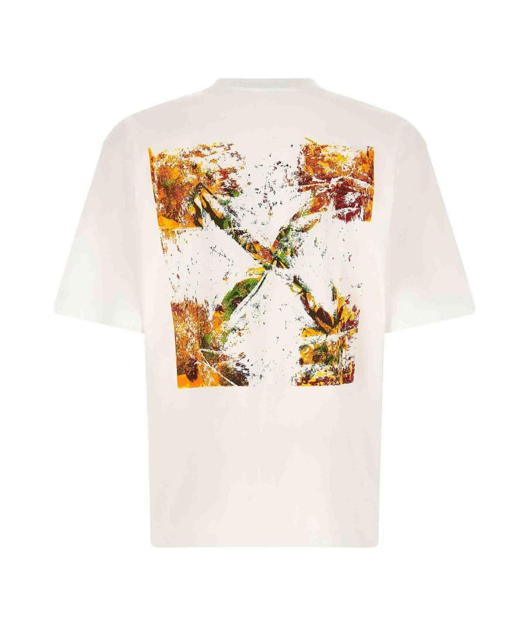 OFF-WHITE Белая хлопковая футболка, фото 2