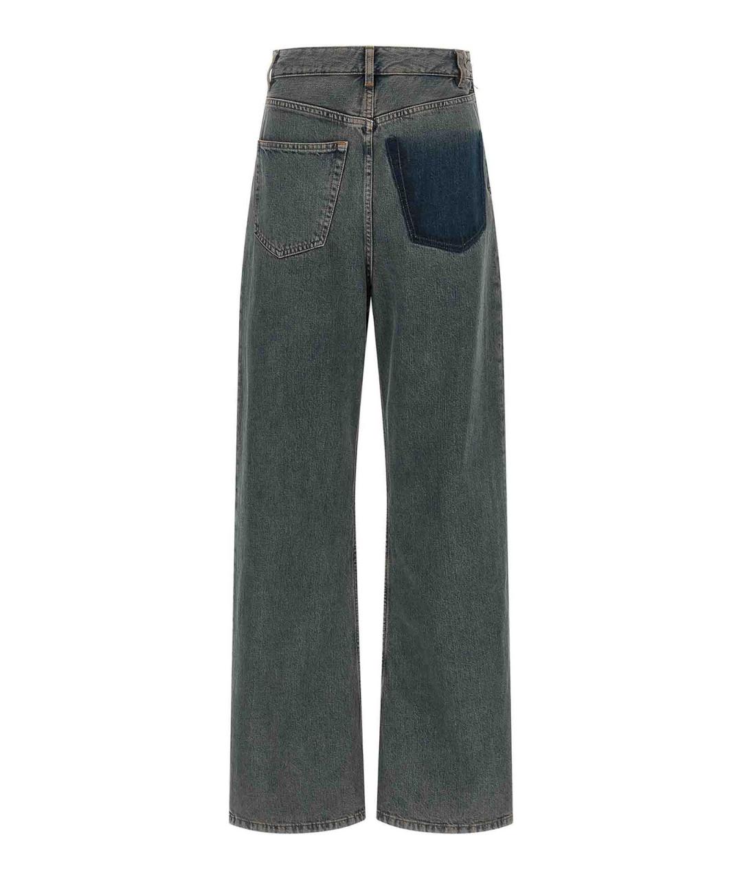 MM6 MAISON MARGIELA Серые хлопковые прямые джинсы, фото 1