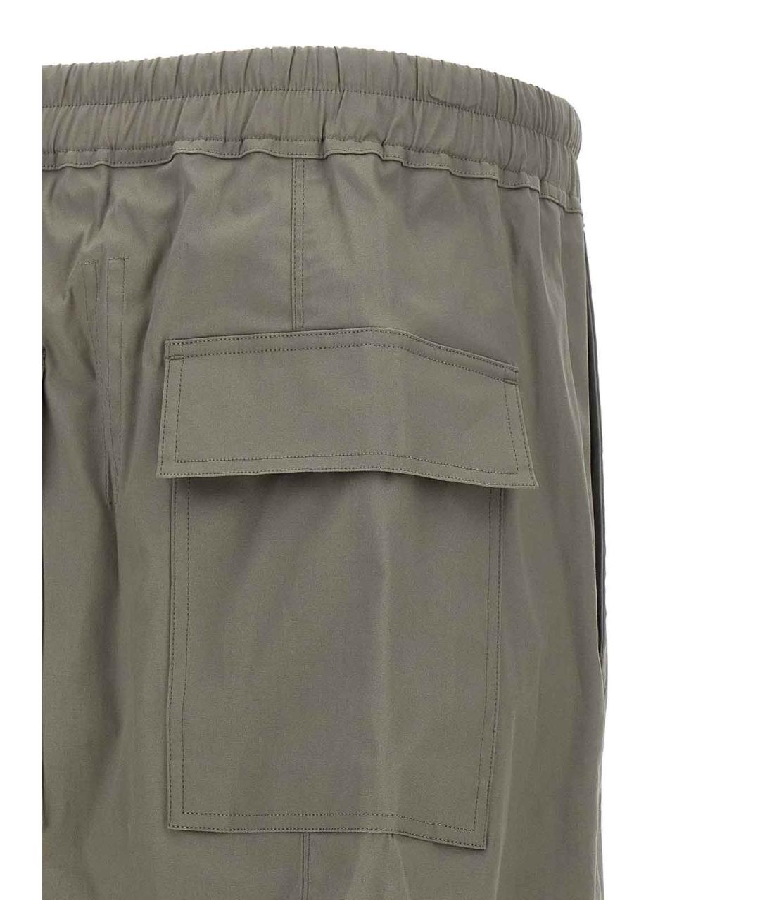 RICK OWENS Серые хлопковые повседневные брюки, фото 4