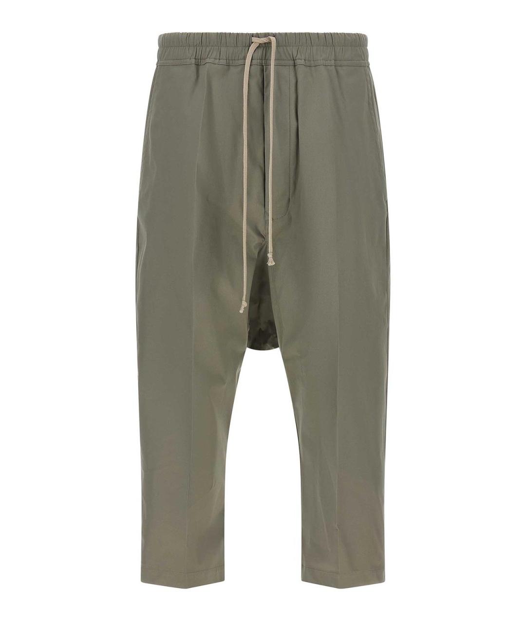 RICK OWENS Серые хлопковые повседневные брюки, фото 1