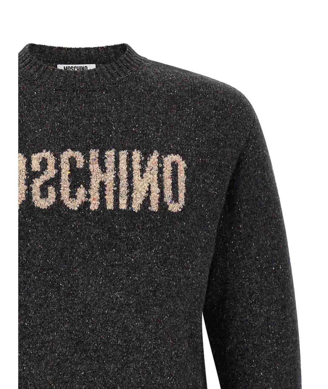 MOSCHINO Серый шерстяной джемпер / свитер, фото 3