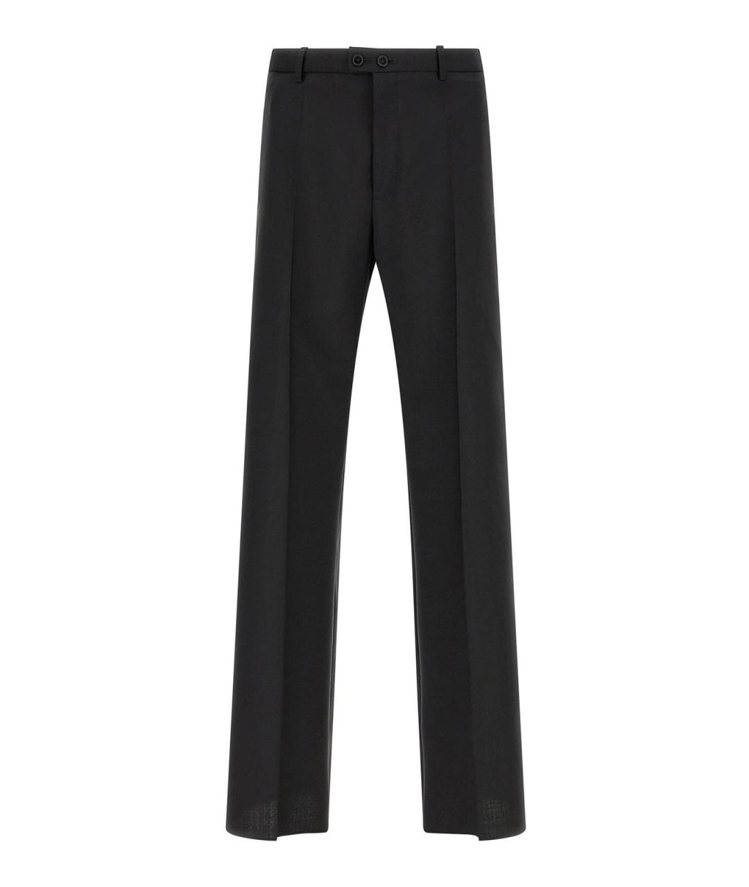 JIL SANDER Черные шерстяные повседневные брюки, фото 1