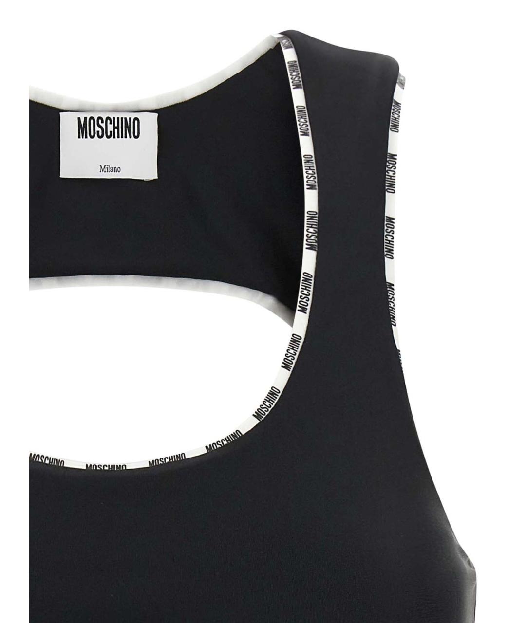 MOSCHINO Черная полиамидовая майка, фото 3