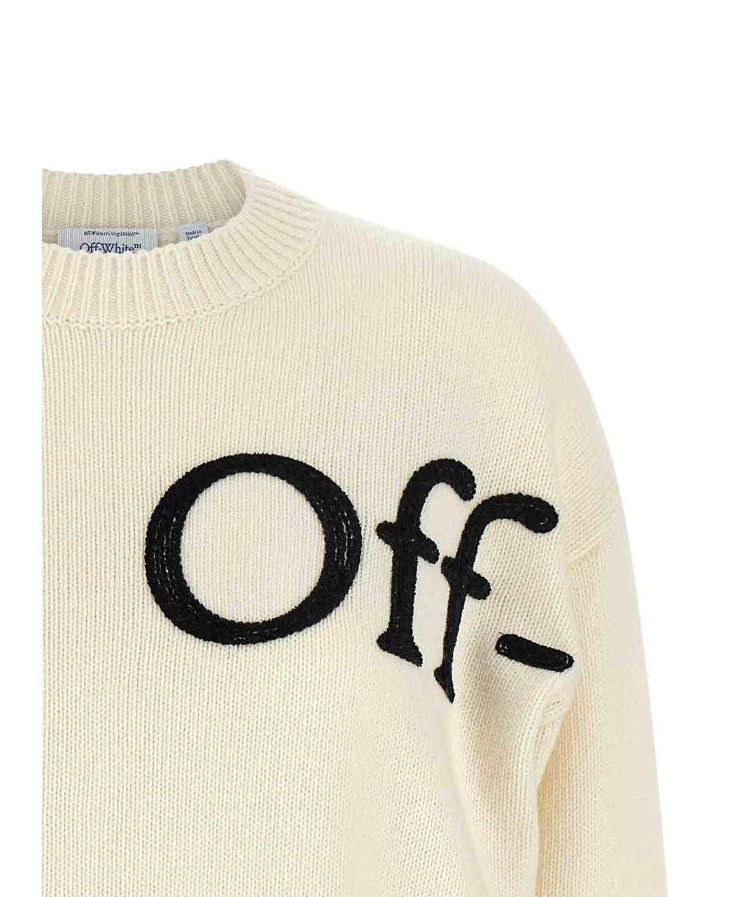 OFF-WHITE Белый шерстяной джемпер / свитер, фото 3