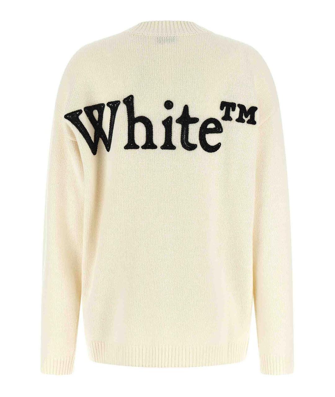 OFF-WHITE Белый шерстяной джемпер / свитер, фото 2