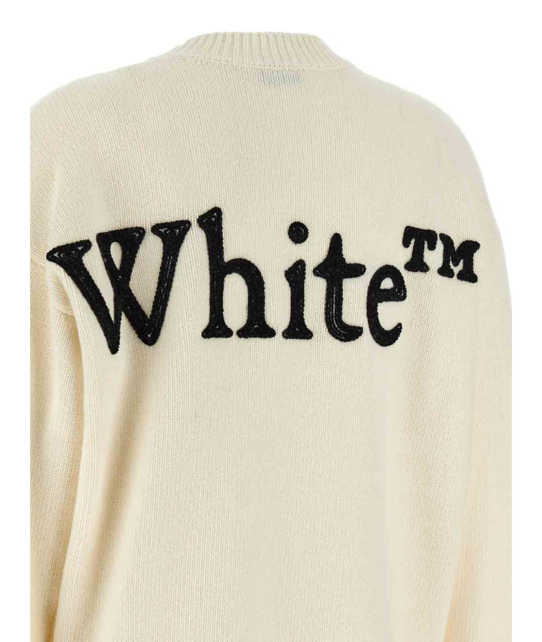 OFF-WHITE Белый шерстяной джемпер / свитер, фото 4
