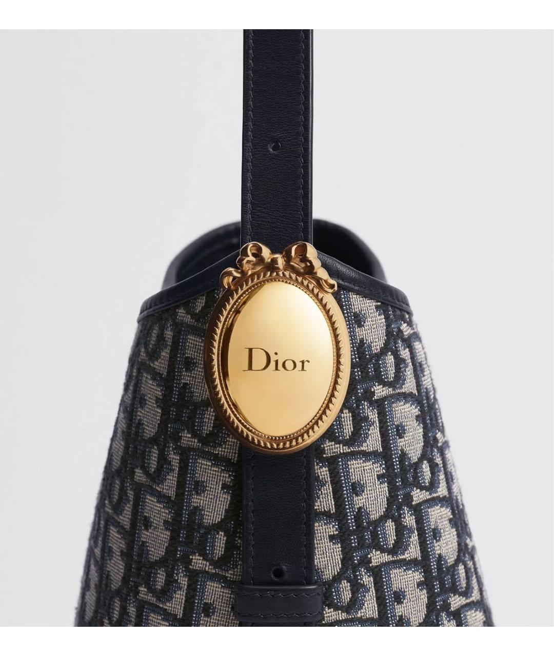 CHRISTIAN DIOR Темно-синяя жаккардовая сумка через плечо, фото 4