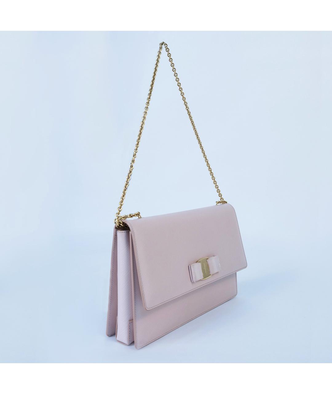 FERRAGAMO Розовая кожаная сумка через плечо, фото 3