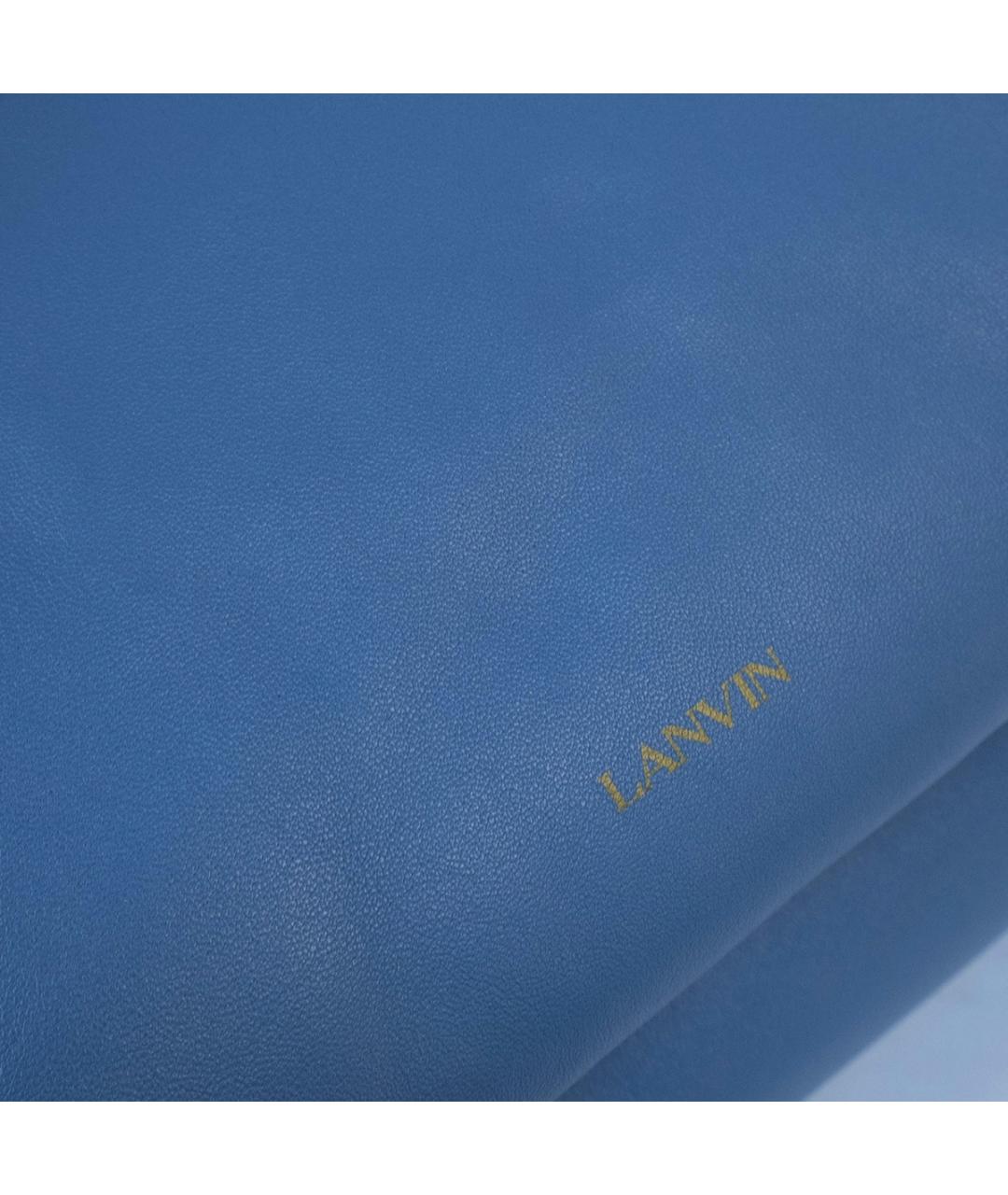 LANVIN Голубая кожаная сумка с короткими ручками, фото 5