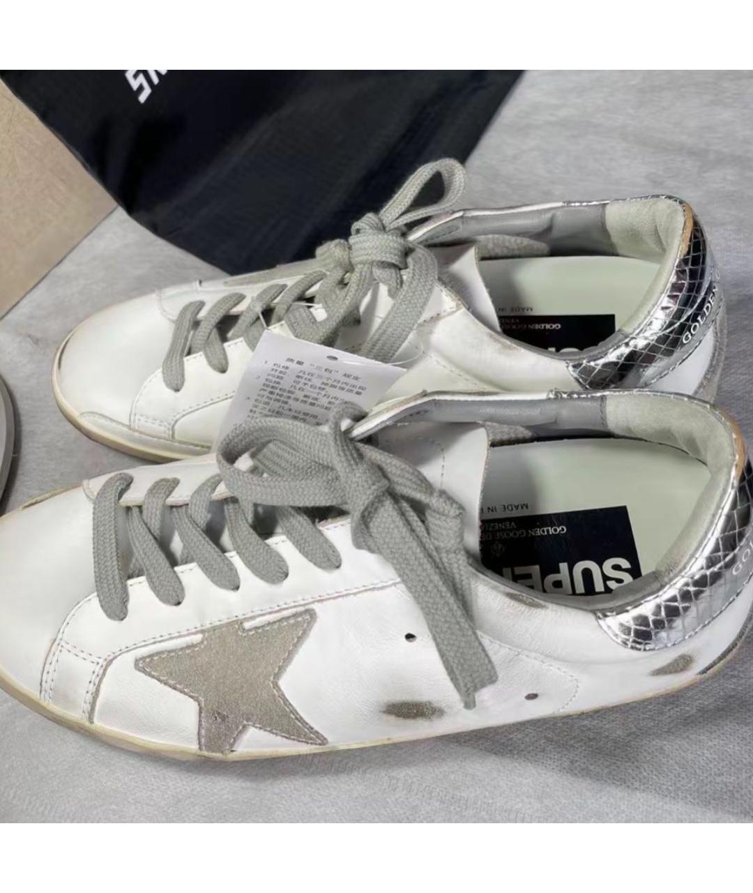 GOLDEN GOOSE Белые кожаные кеды, фото 7