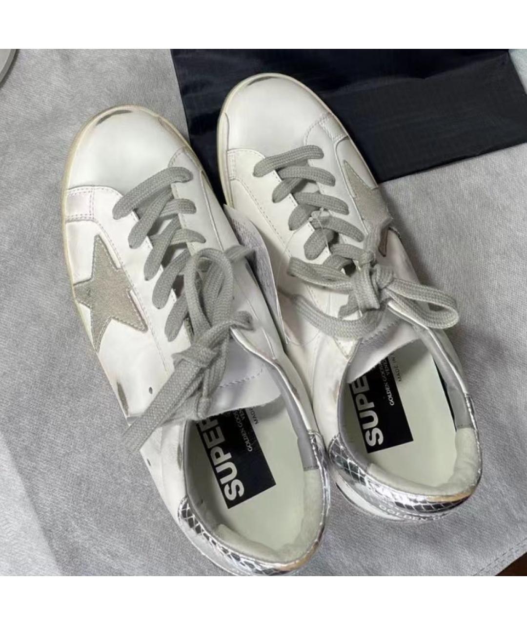 GOLDEN GOOSE Белые кожаные кеды, фото 6