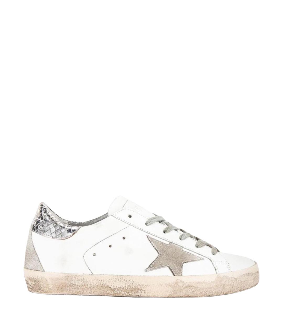 GOLDEN GOOSE Белые кожаные кеды, фото 1