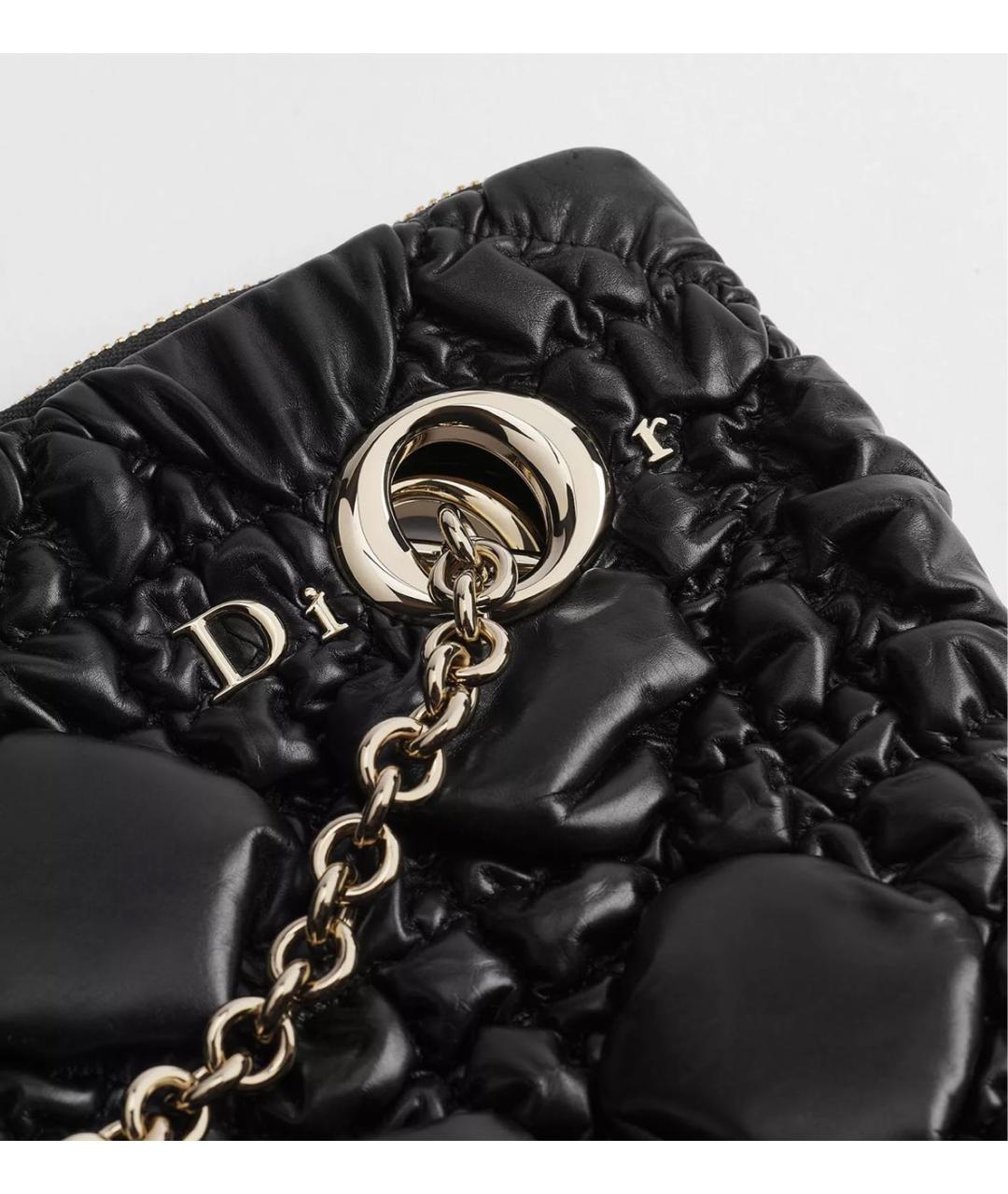 CHRISTIAN DIOR Черная кожаная сумка через плечо, фото 4