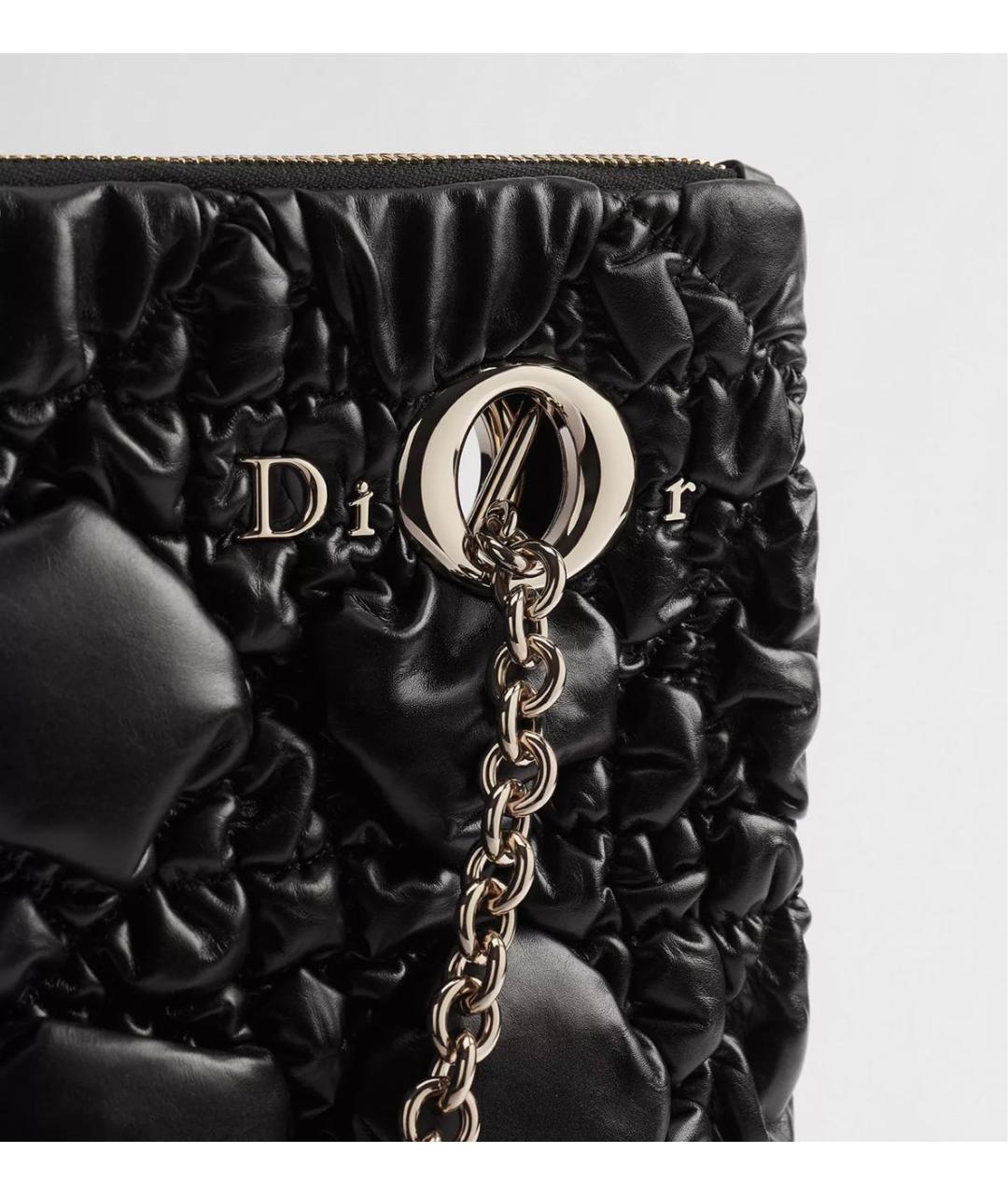 CHRISTIAN DIOR Черная кожаная сумка через плечо, фото 5