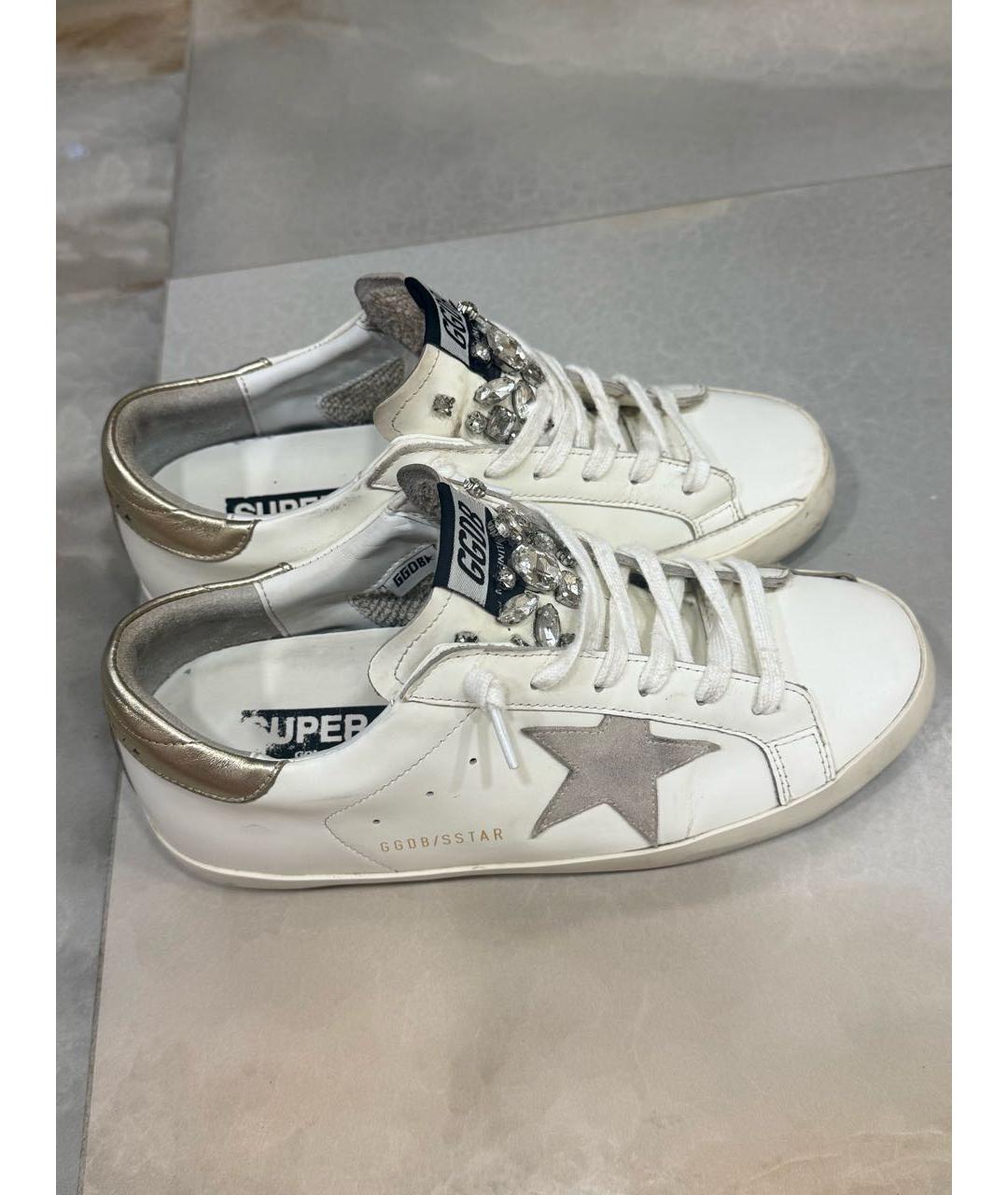 GOLDEN GOOSE Бежевые кожаные кеды, фото 4