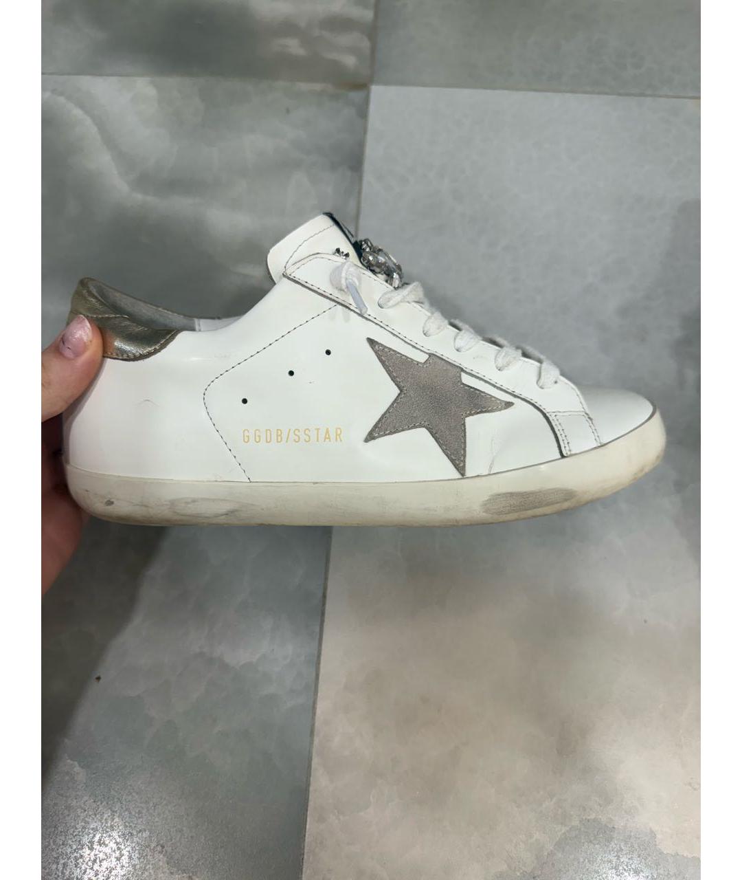 GOLDEN GOOSE Бежевые кожаные кеды, фото 6