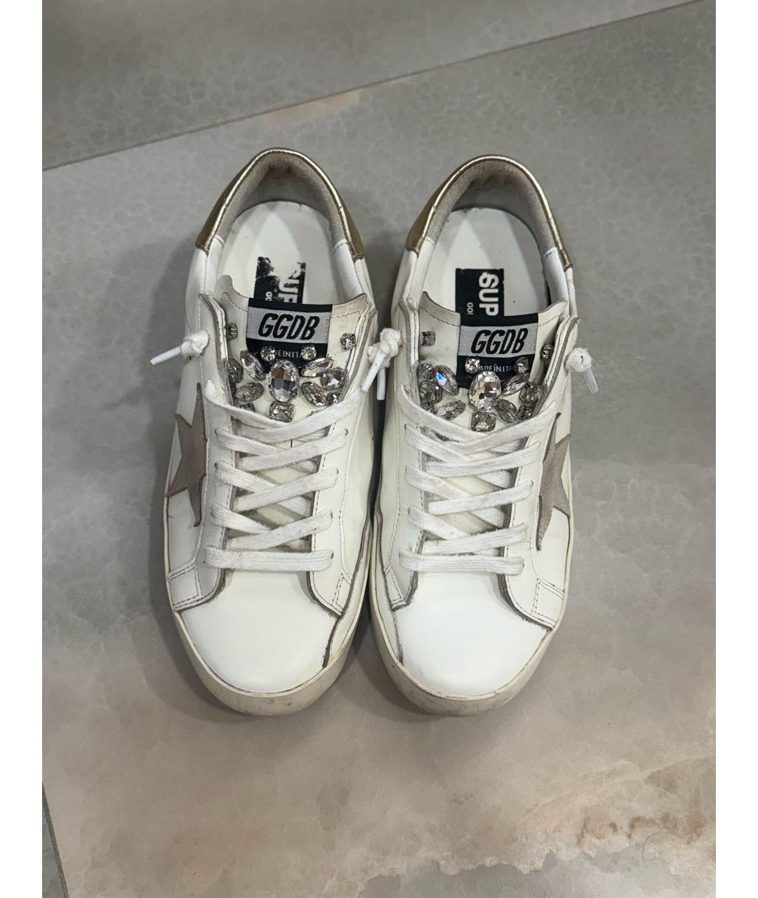 GOLDEN GOOSE Бежевые кожаные кеды, фото 2