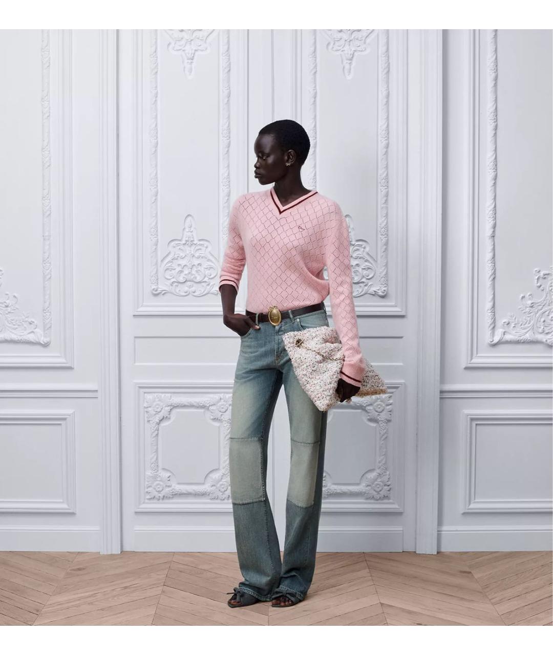 CHRISTIAN DIOR Бежевая твидовая сумка тоут, фото 6