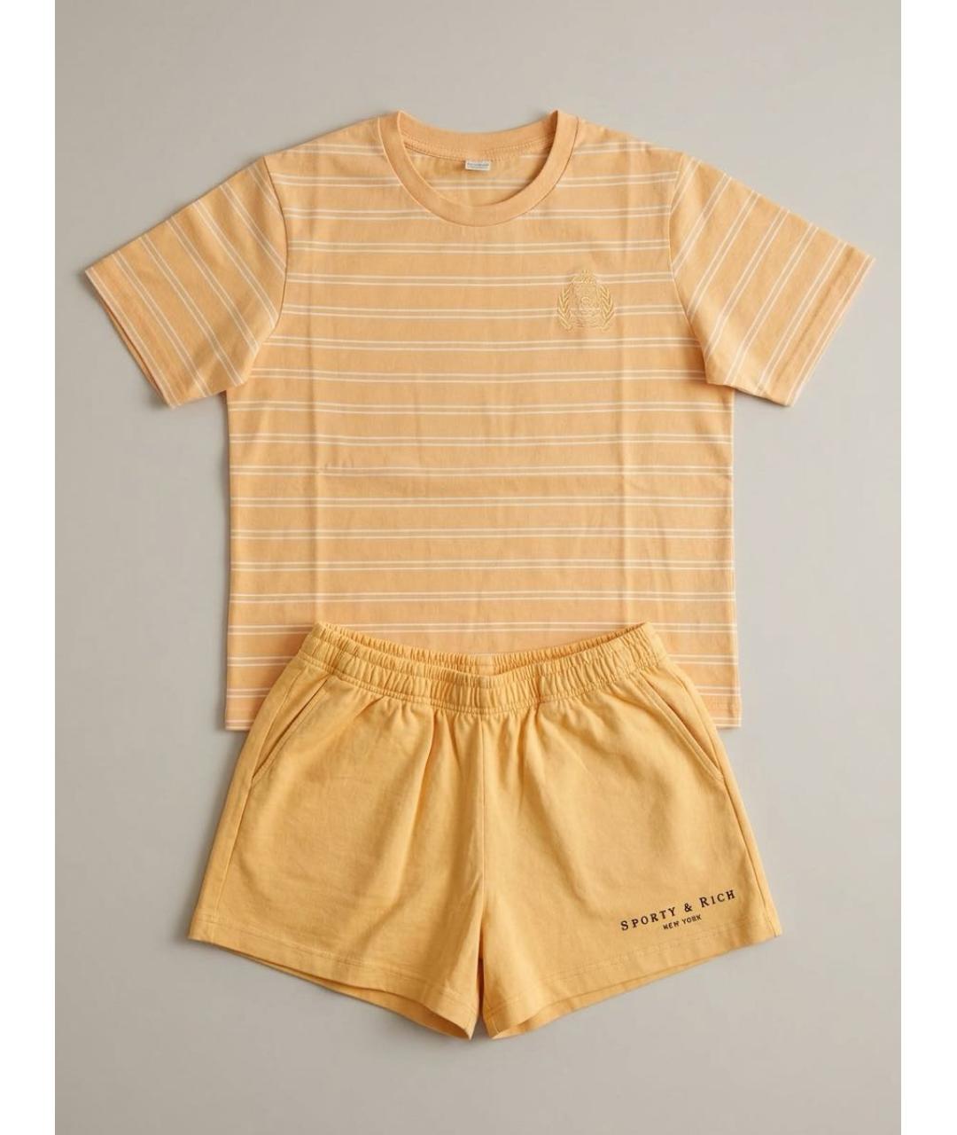 SPORTY AND RICH Желтый хлопковый костюм с брюками, фото 3