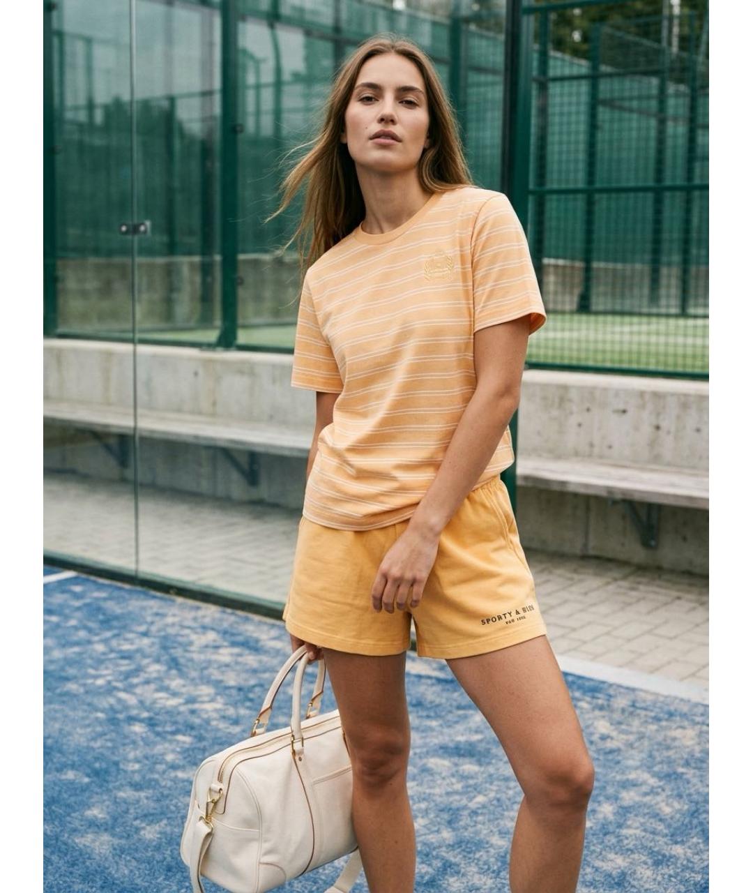 SPORTY AND RICH Желтый хлопковый костюм с брюками, фото 8