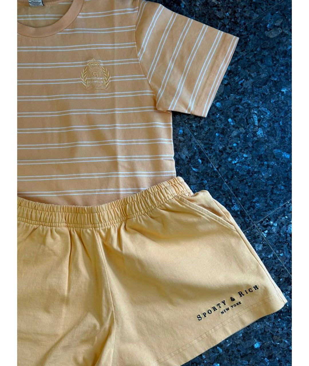 SPORTY AND RICH Желтый хлопковый костюм с брюками, фото 6