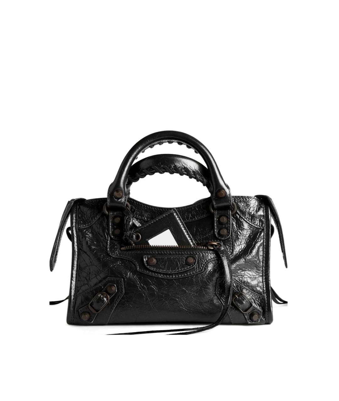 BALENCIAGA Черная кожаная сумка через плечо, фото 1