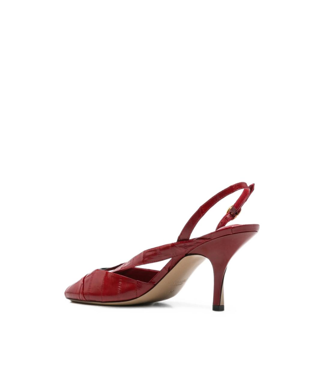JACQUEMUS Красные кожаные босоножки, фото 4