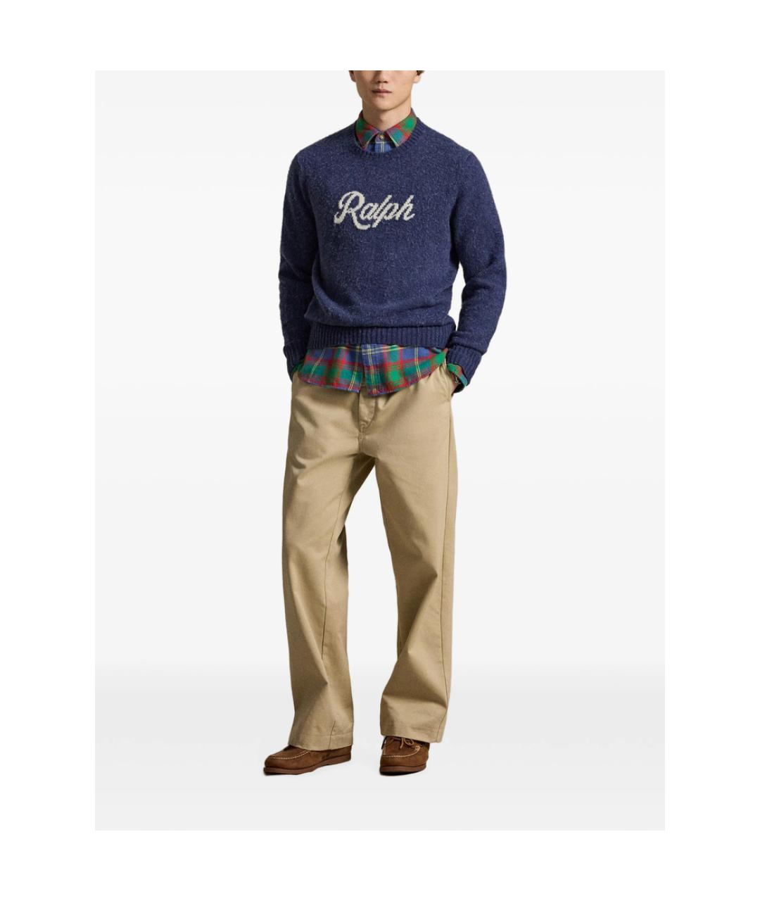 RALPH LAUREN Синий кашемировый джемпер / свитер, фото 4