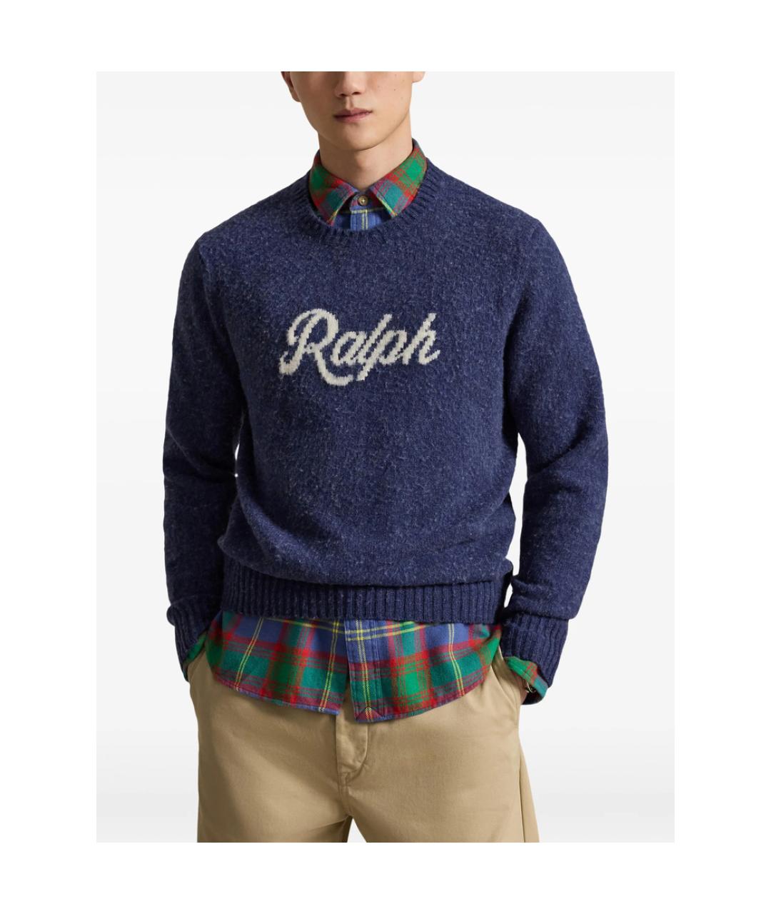 RALPH LAUREN Синий кашемировый джемпер / свитер, фото 2