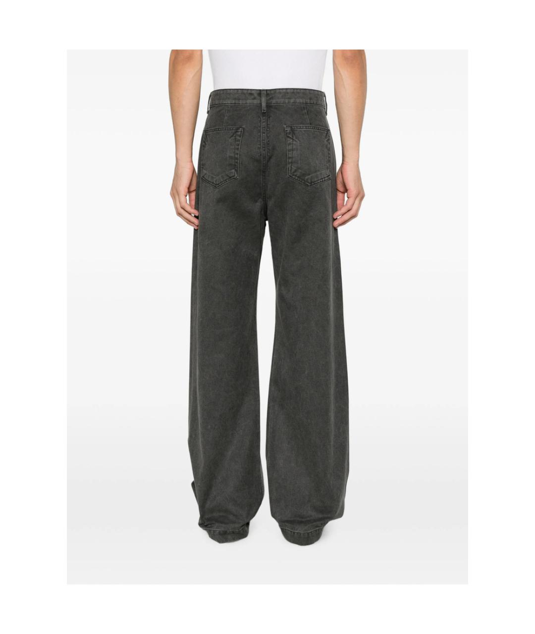 RICK OWENS DRKSHDW Серые хлопковые прямые джинсы, фото 3