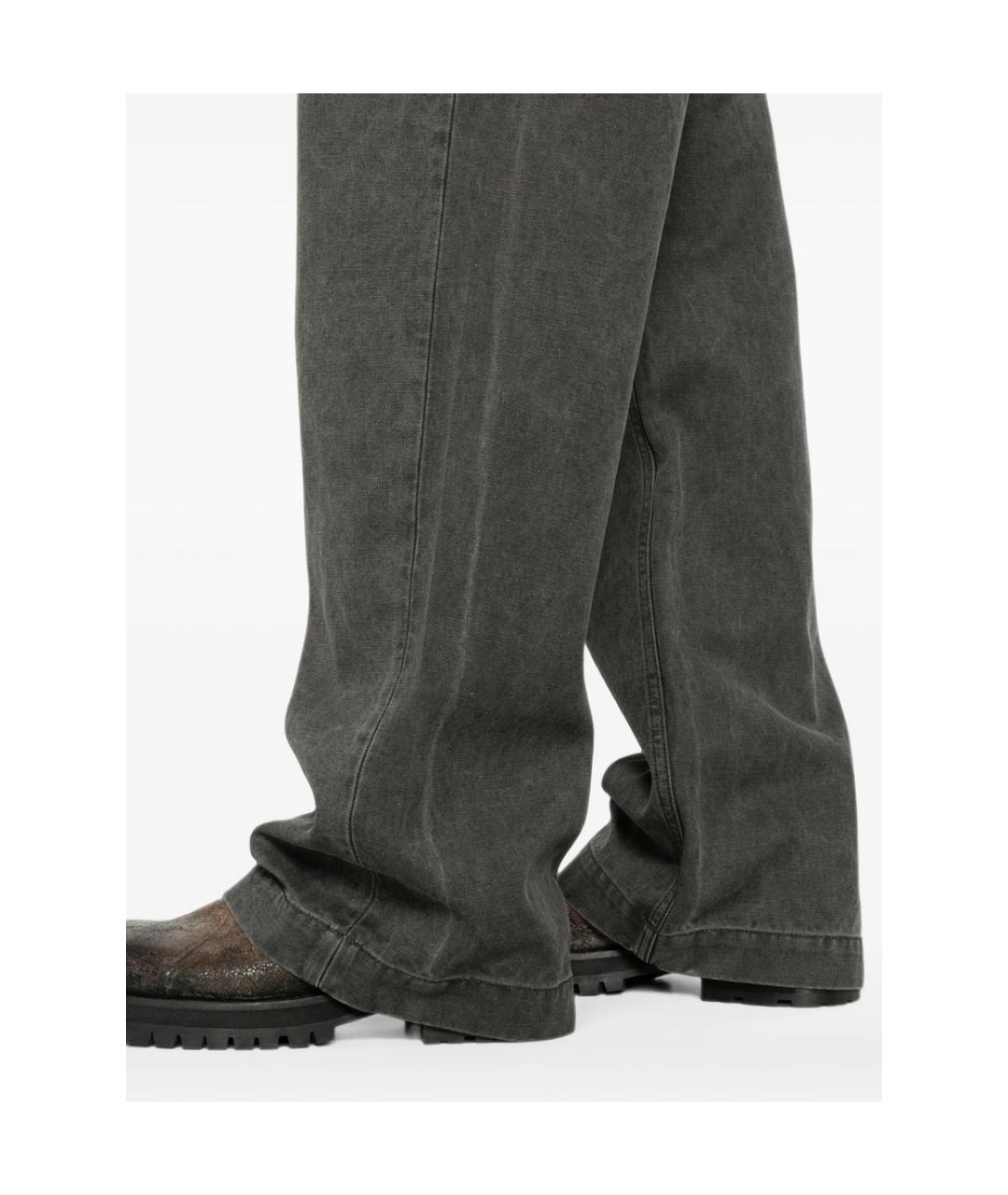 RICK OWENS DRKSHDW Серые хлопковые прямые джинсы, фото 2