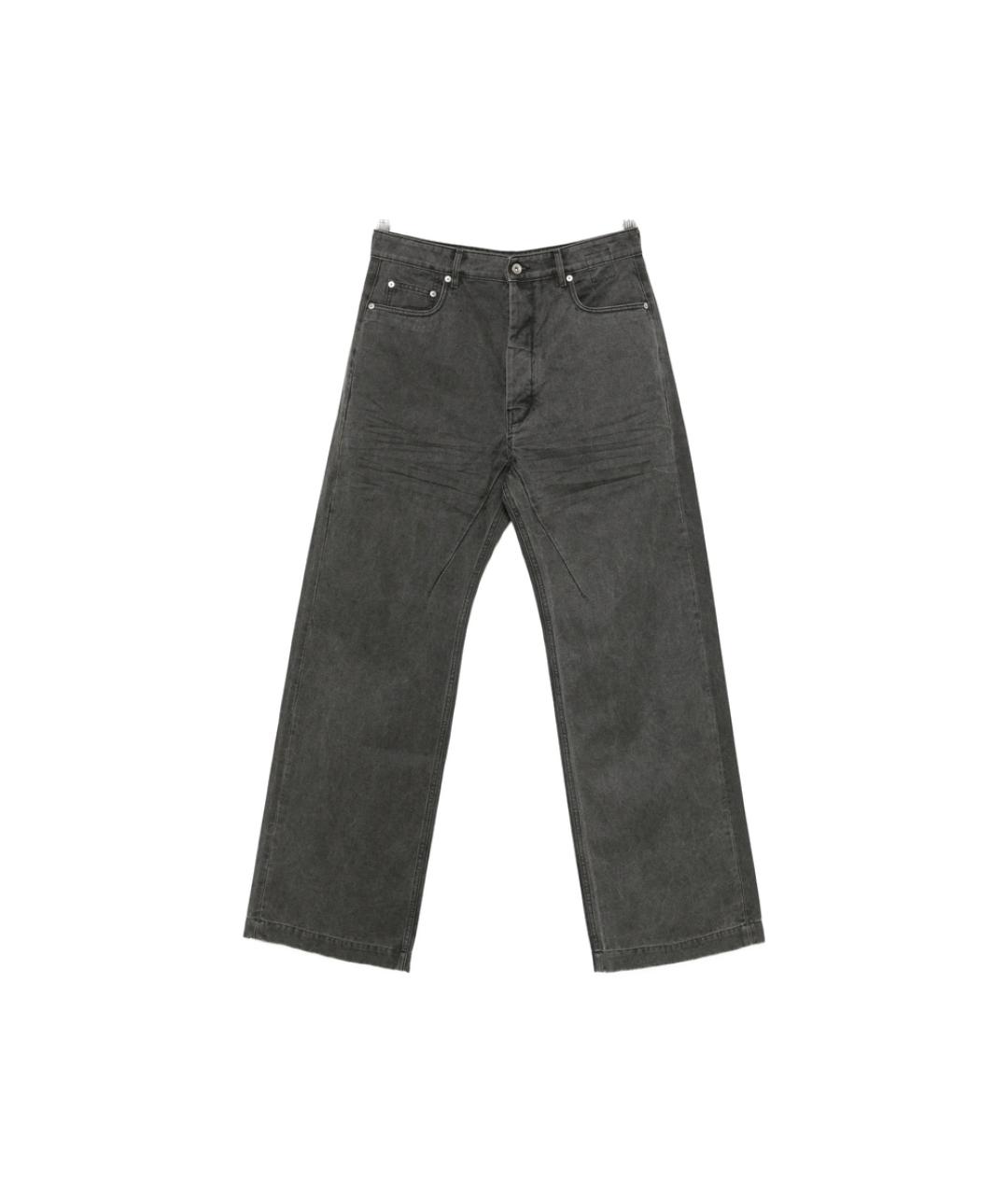 RICK OWENS DRKSHDW Серые хлопковые прямые джинсы, фото 1
