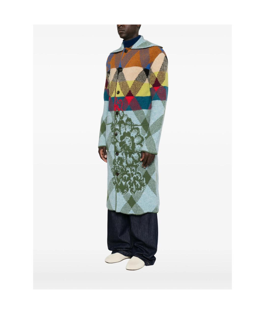 DRIES VAN NOTEN Синее шерстяное пальто, фото 4