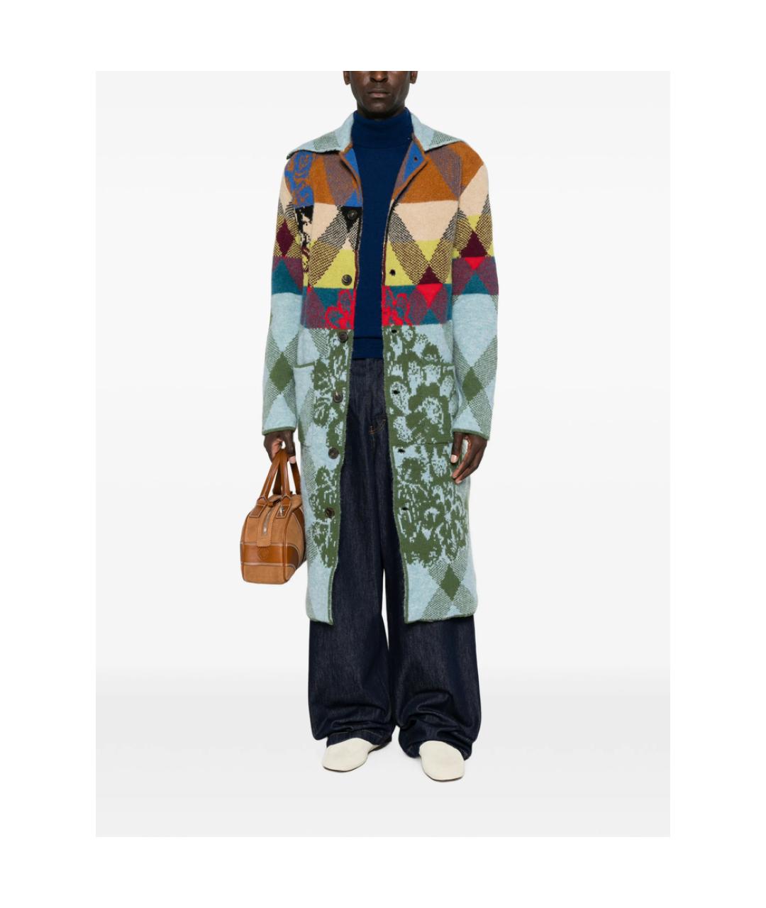 DRIES VAN NOTEN Синее шерстяное пальто, фото 2